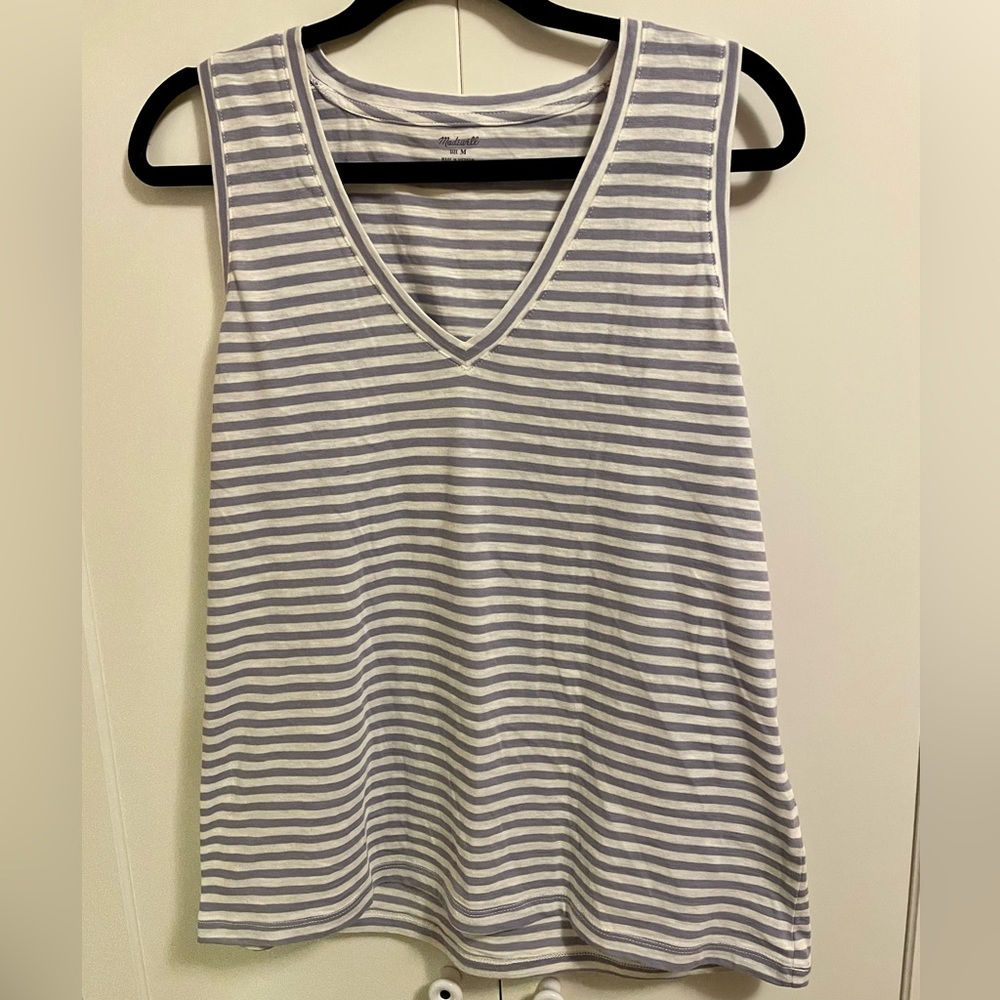 Madewell Lavender Stripped Tank - Size Medium
